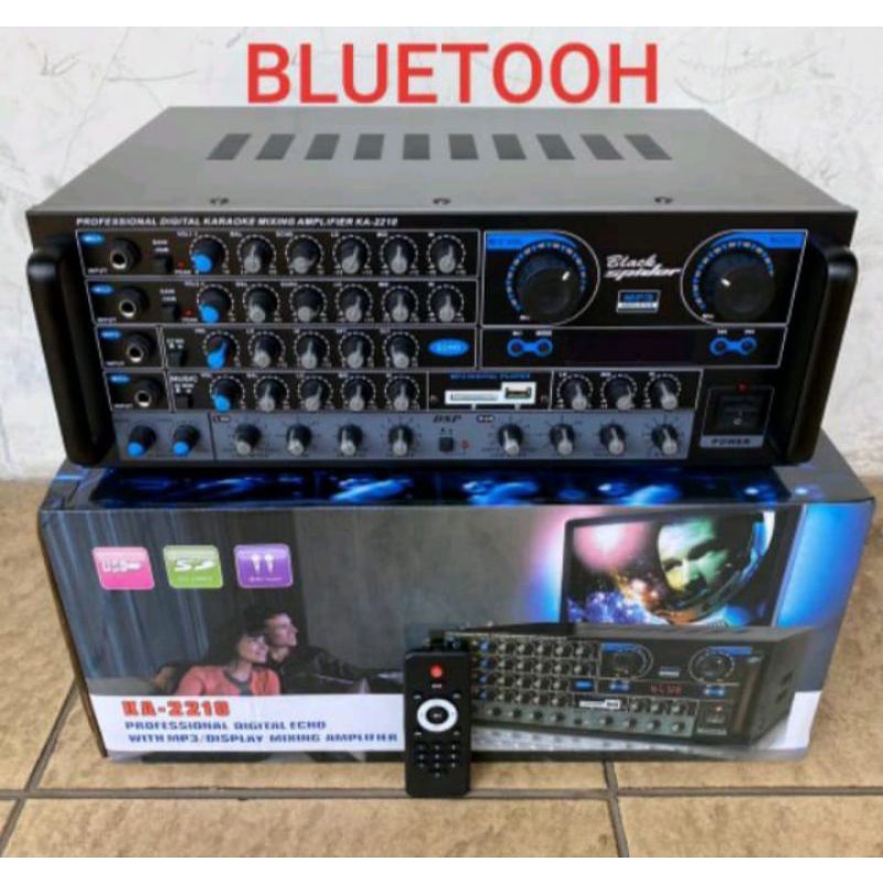 Power Amplifier 4 Channel Black Spider KA 2210 Bluetooth USB SD Effect Vocal