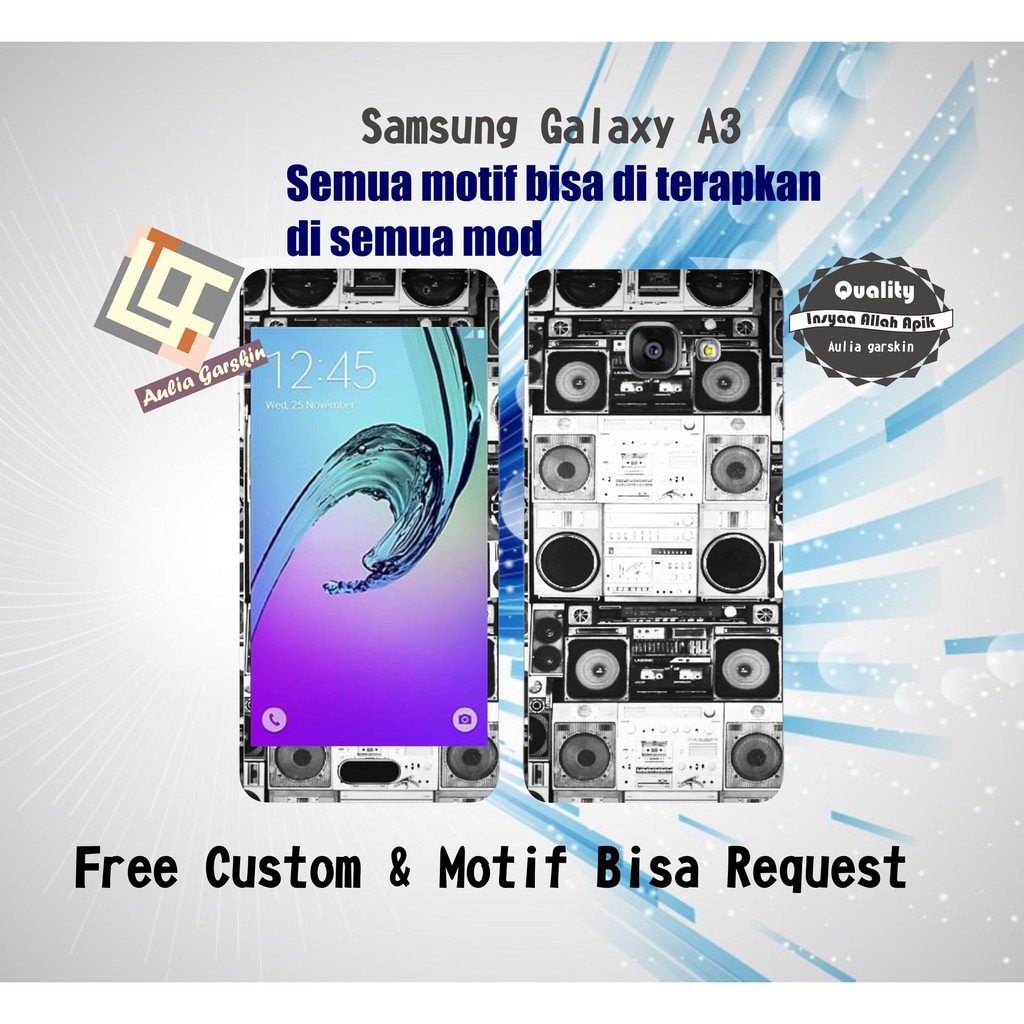 Garskin HP Samsung Galaxy A3 Motif Radio Motif Bisa Request (Bisa COD)