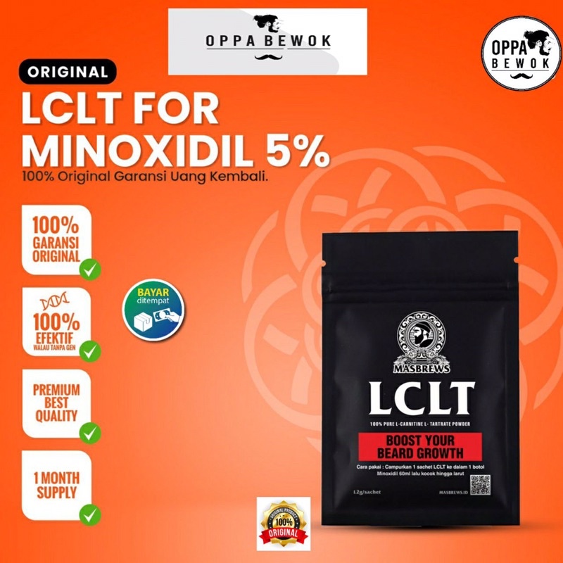 [ ORIGINAL 100% ] LCLT BOOSTER MINOXIDIL 5% TERBARU TERMURAH ( mixed untuk mempercepat pertumbuhan brewok rambut jambang alis kumis )