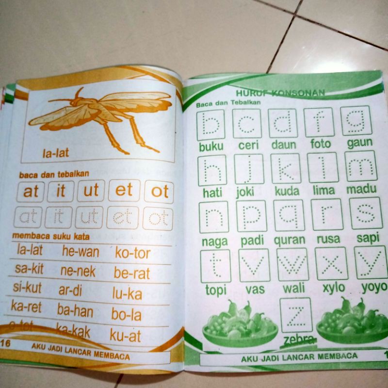 buku paud, buku aku jadi lancar membaca paud A4 (21×30cm)