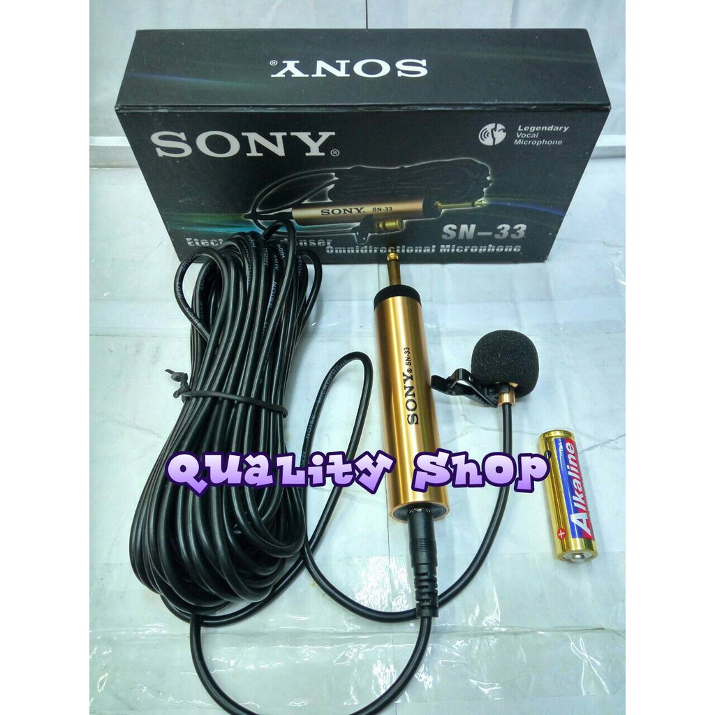 Sony Condenser Clip On Microphone Sn 33 (Mic Jepit / Mic Imam) Gosend