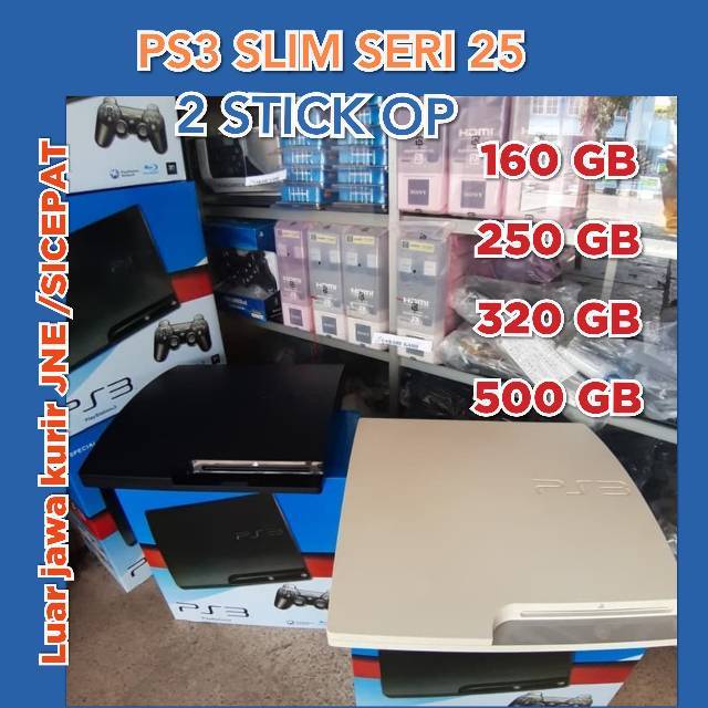 PS3 SLIM SERI 25 Segel Void Asli + Stik Ori Pabrik