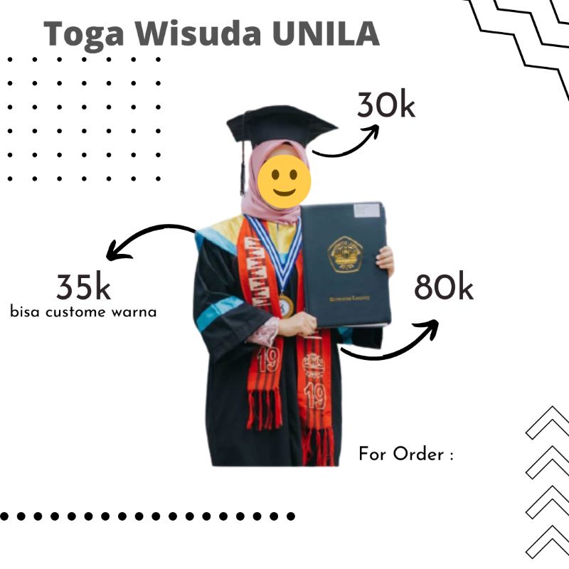 [READY] Toga Wisuda Universitas Lampung UNILA/ Jubah Wisuda UNILA