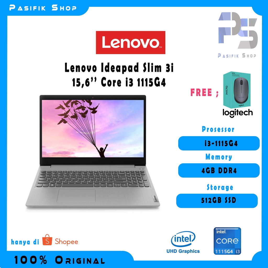 Laptop Lenovo Ideapad Slim 5i 14 i3 1115G4 8GB 512SSD