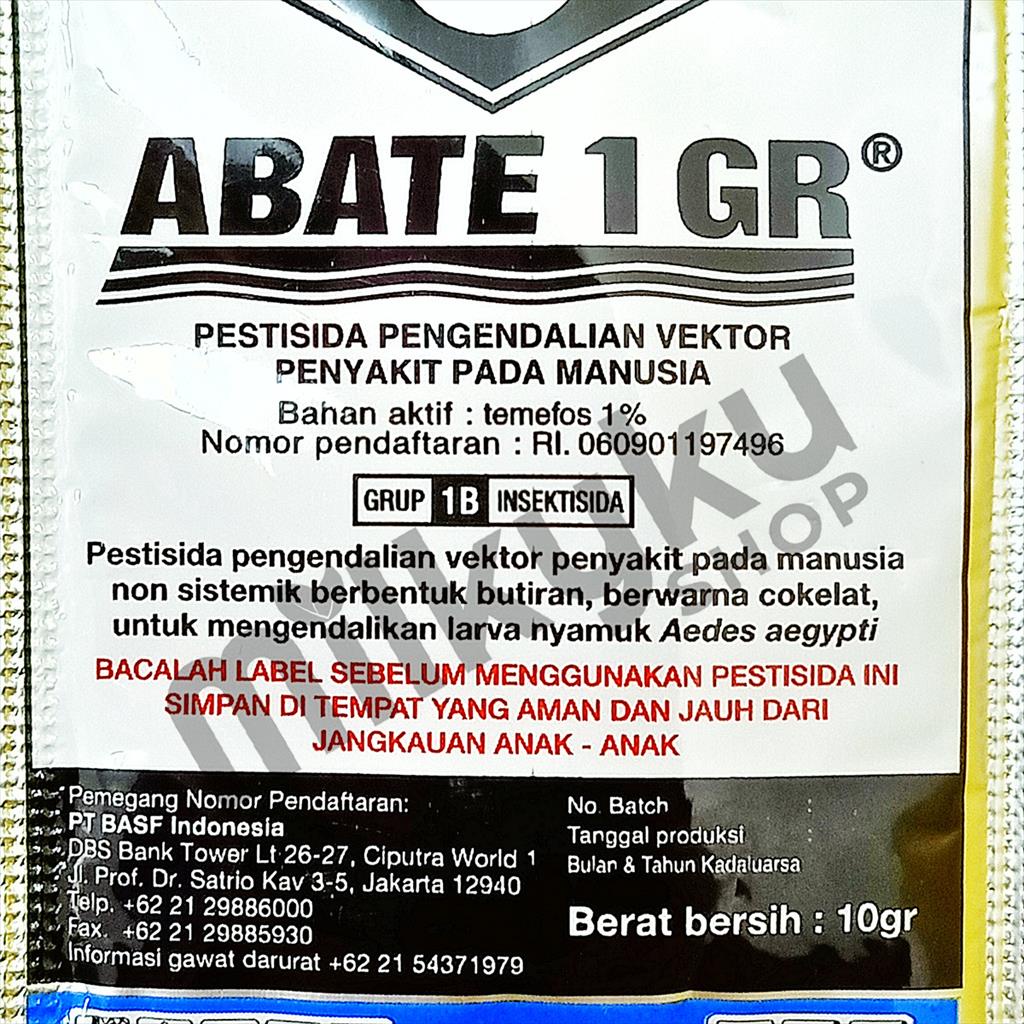 ABATE 1 GR 10 GRAM PER SACHET OBAT JENTIK NYAMUK