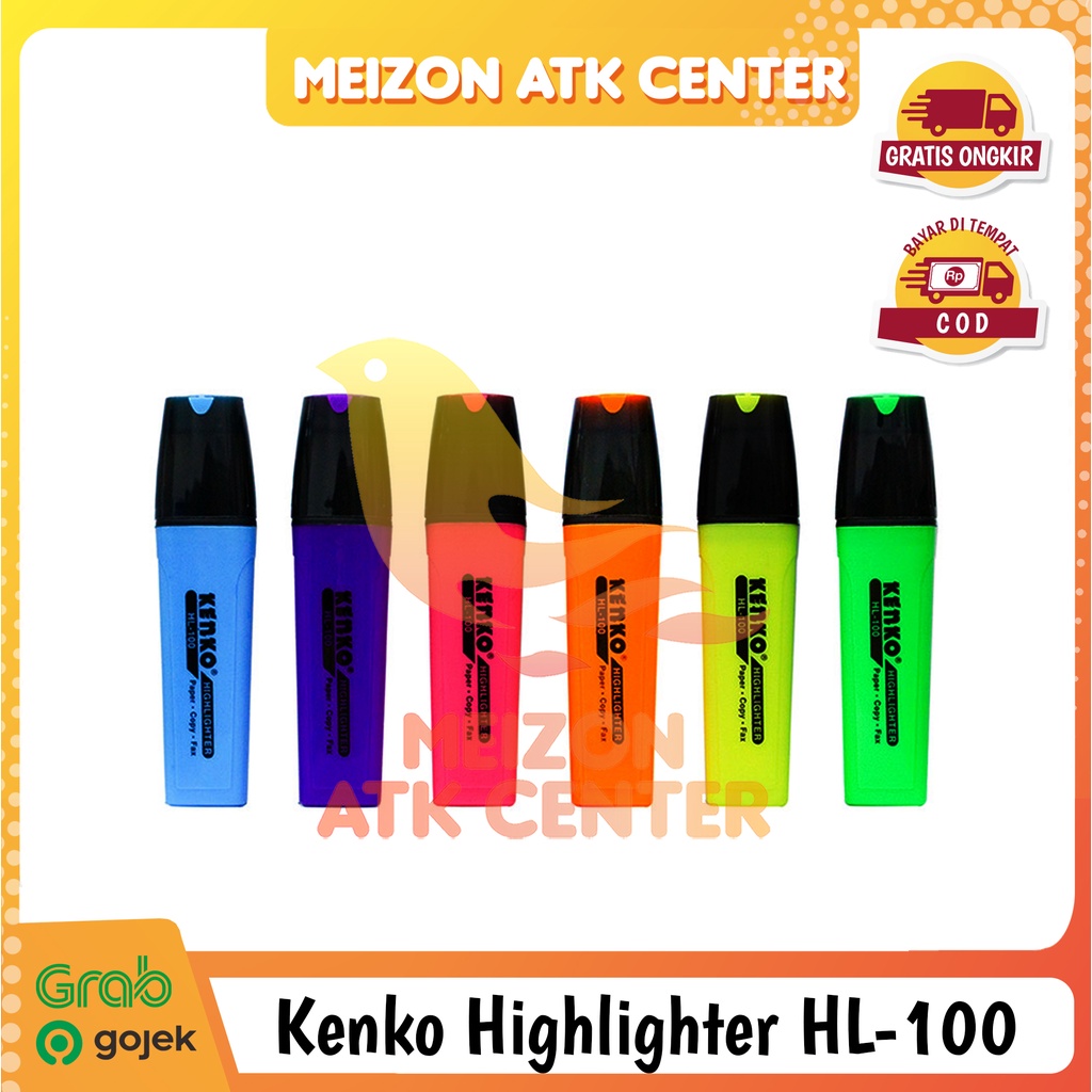 

KENKO HIGHLIGHTER HL 100 / MARKER WARNA / PENANDA BUKU [1 PAK 10 PCS]