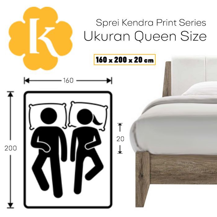 Sprei Kendra Baru Ukuran Queen 160x200 Motif Minimalis