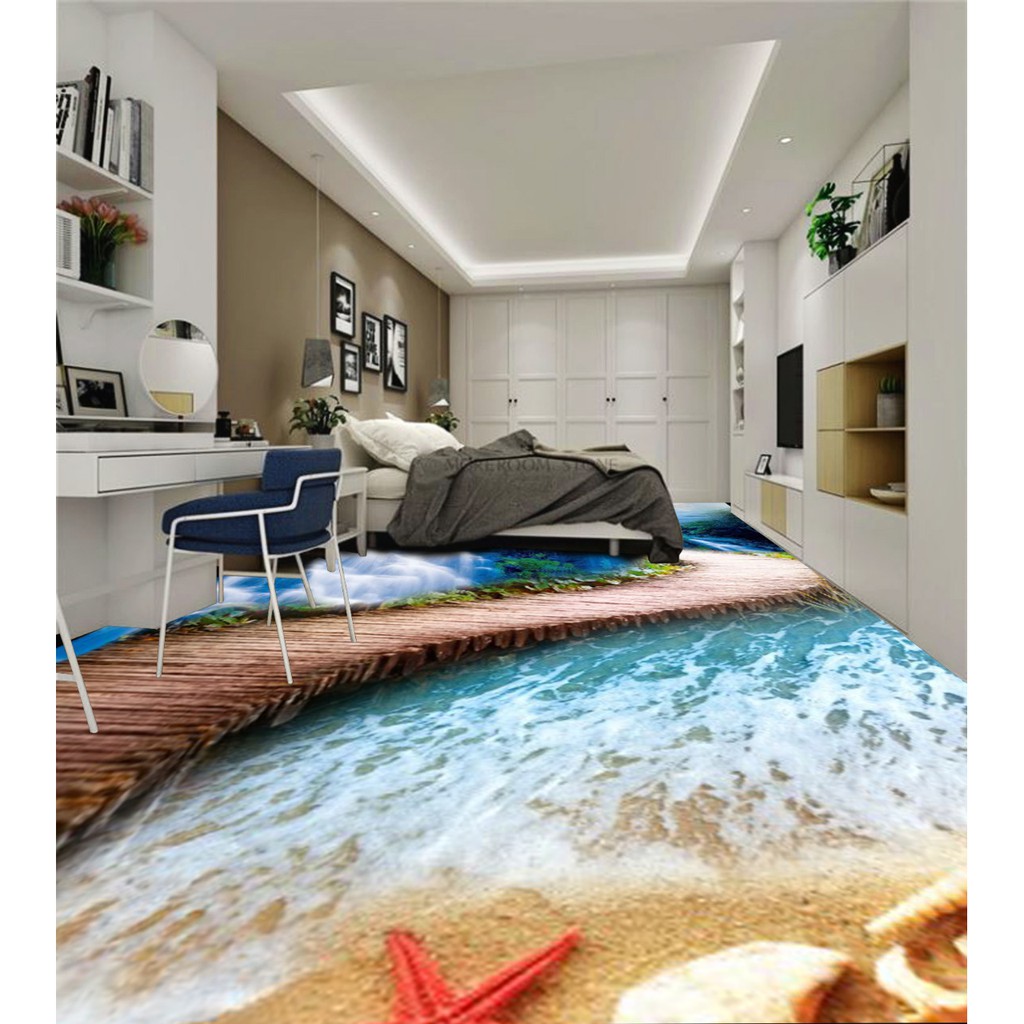 WALLPAPER 3D WALLPAPER CUSTOM WALLPAPER LANTAI JEMBATAN PANTAI