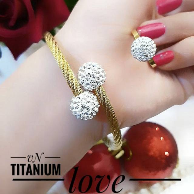Set Gelang dan Cincin Titanium