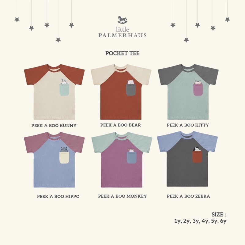 Palmerhaus Pocket Tee Peek a Boo Series by Little Palmerhaus - Kaos anak murah