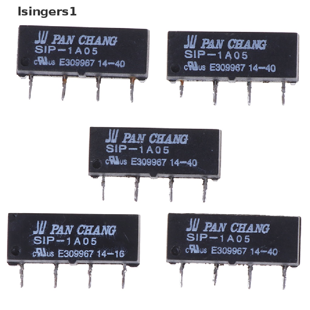 (lsingers1) 5pcs switch relay 4pin 5v sip-1a05 Untuk pan chang relay