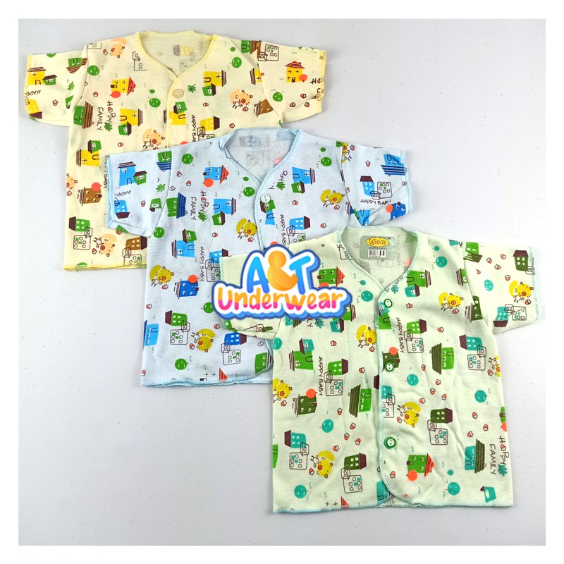 AT232-Newborn Baju Bayi Pendek Warna Wiedy