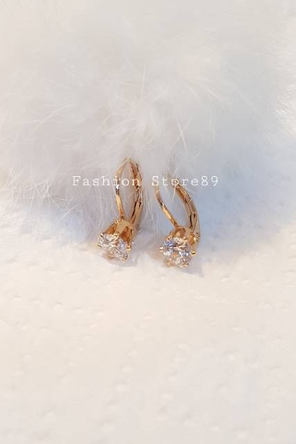 Anting import xuping /anting jepit xuping import white dan Gold jepit