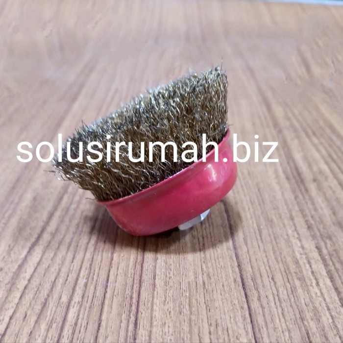 SIKAT MANGKOK 3&quot; LURUS ACAK KUNING CUP BRUSH KAWAT 3 GERINDA TANGAN KI