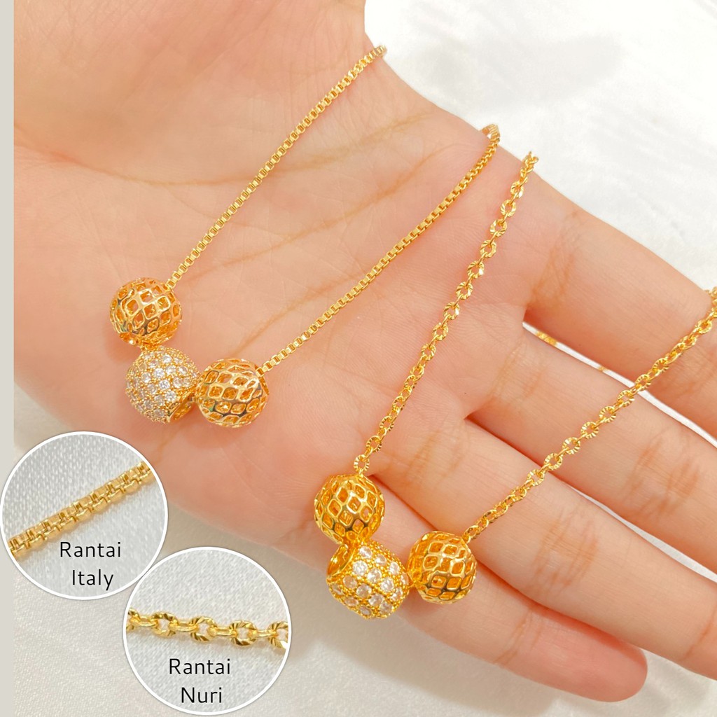 Kalung Liontin Xuping Lapis Emas Aksesoris Kalung Wanita Dewasa Perhiasan Fashion