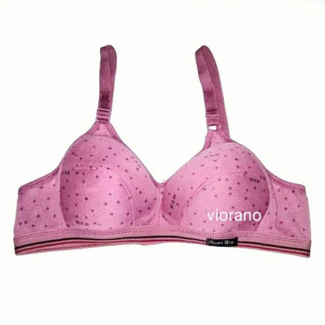 Sport Bra Remaja List Motif Tanpa Kawat Busa Tipis Bh Anak Pelajar Abg Cup Kecil Size 34-42