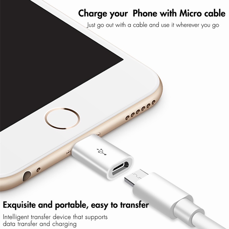 Kabel Data / Charger OTG 8Pin To Micro USB Untuk Handphone / Tablet