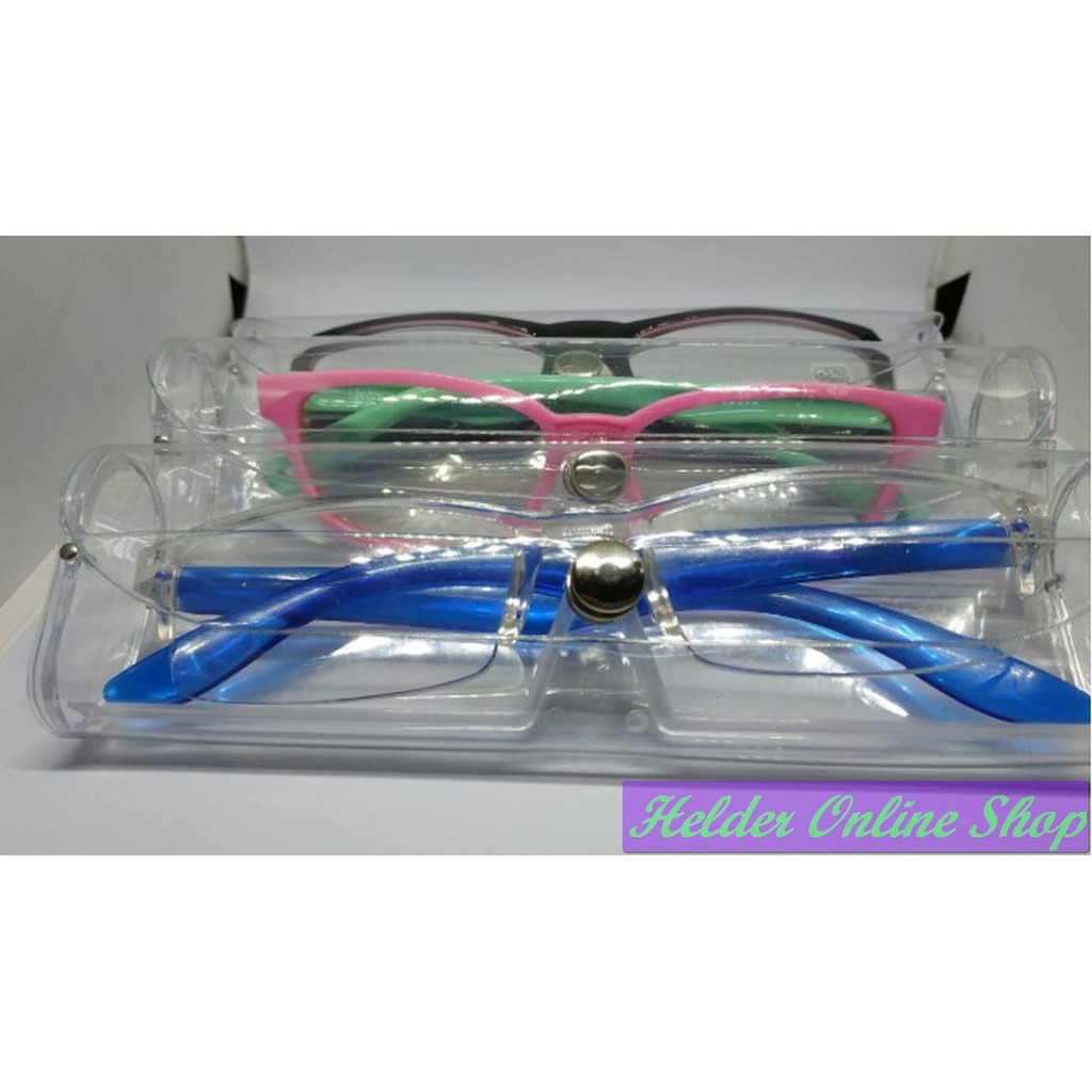 Box kacamata bagus elastis transparan