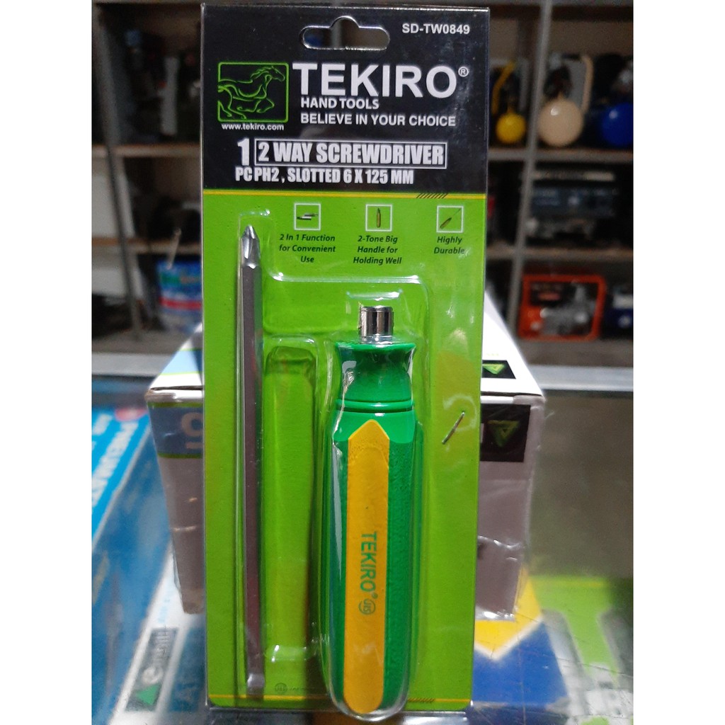 Obeng Bolak Balik Panjang / 2 Way ScrewDriver  Tekiro