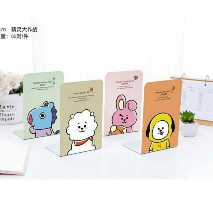 

Model Baru Book Stand / Penyangga Buku / Sandaran Buku BT21 Bahan Besi dapat 2pcs ➬➮ ↕ ↕