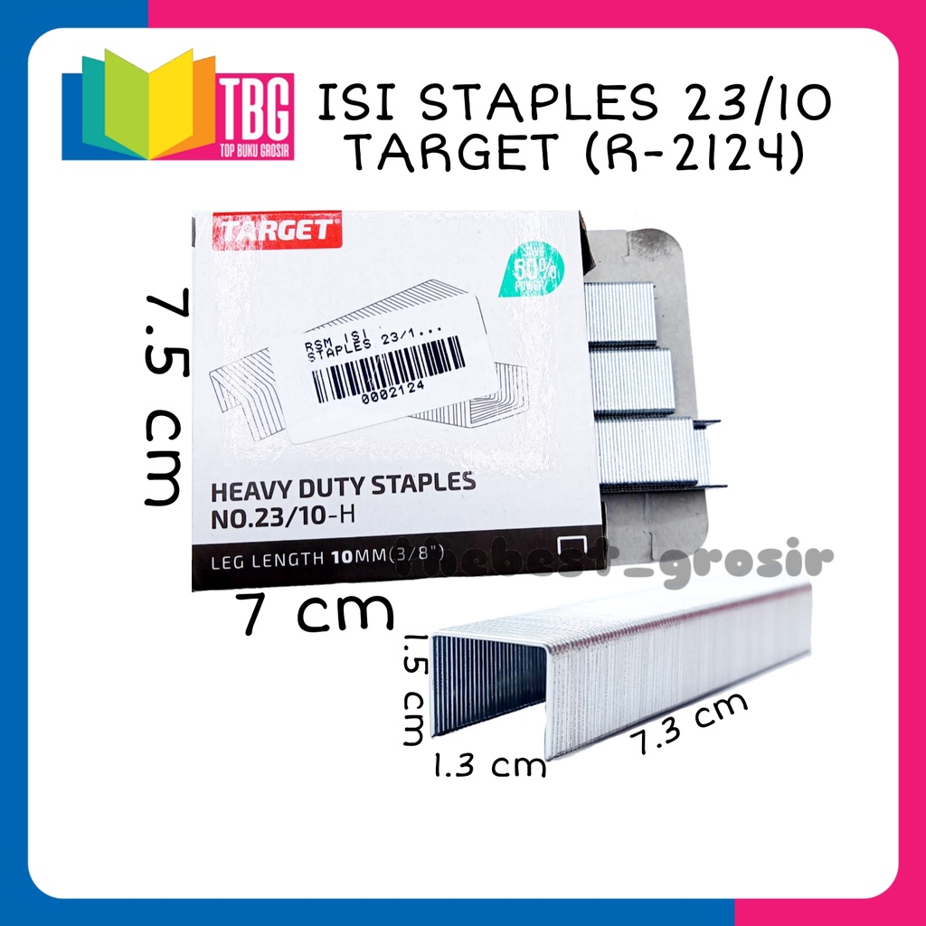 

1 KOTAK KECIL ISI STAPLES NO 23/10 TARGET/ REFILL STEPLES/ ISI STEPLES/ REFILL STAPLER (R-2124)