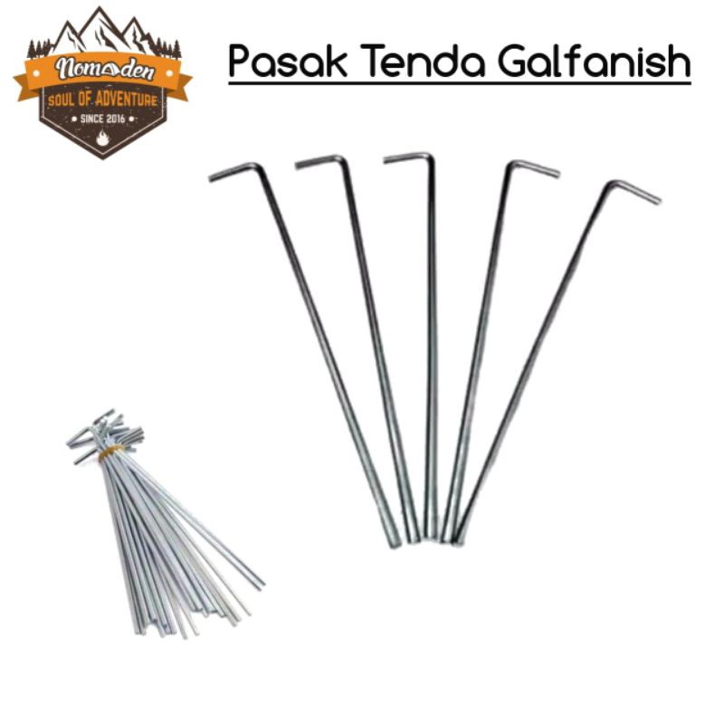 Pasak Tenda Besi Galvanis Termurah (10pcs)