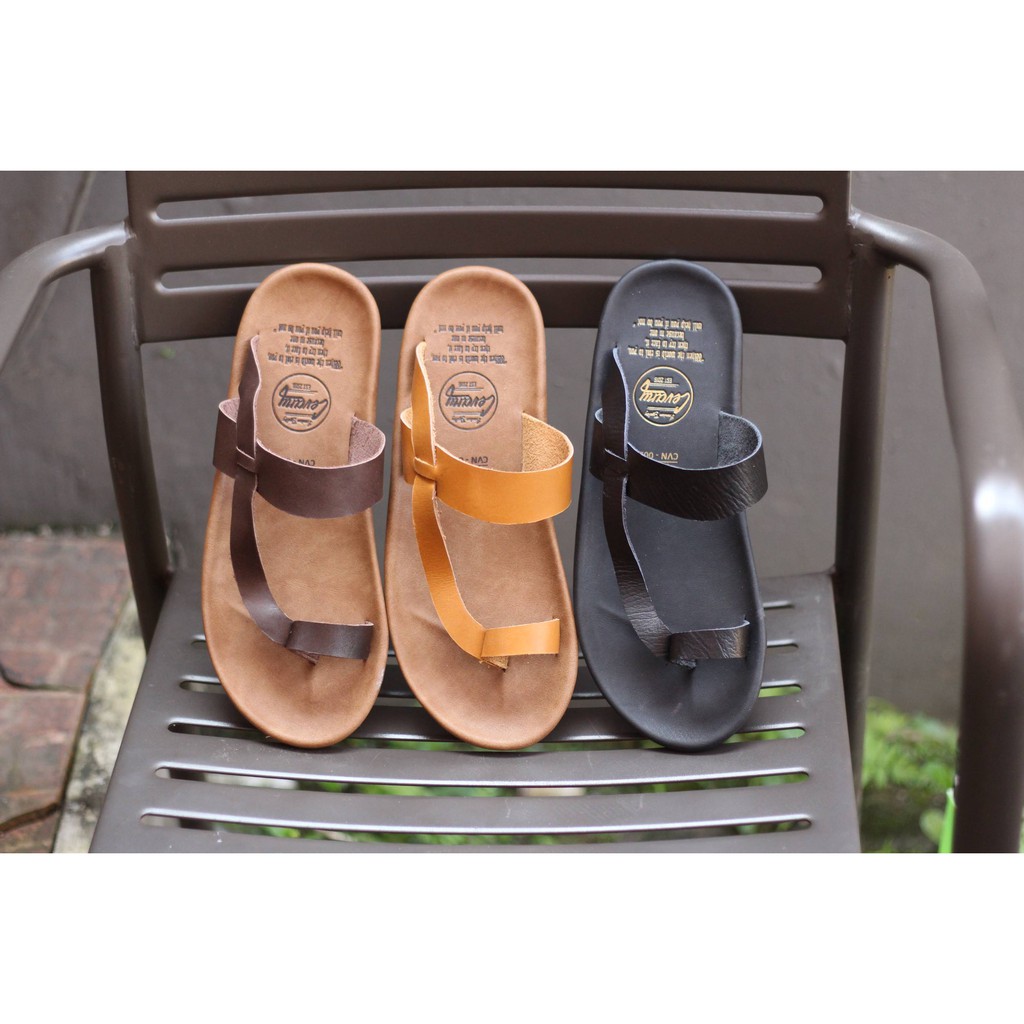 SANDAL PRIA ORIGINAL CEVANY IMPLUSE SERIES BROWN KULIT ASLI