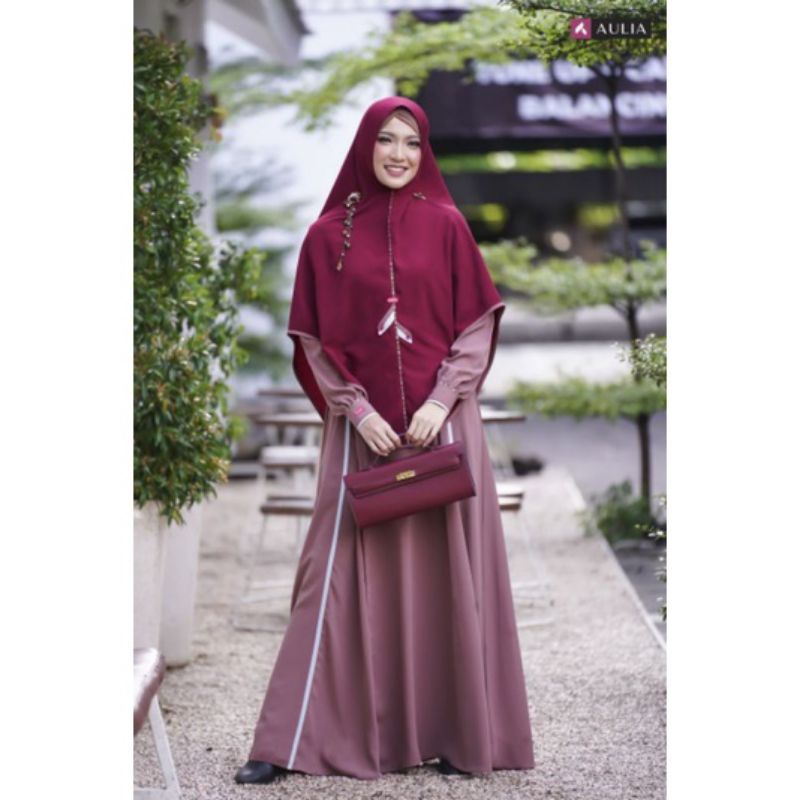 AULIA SET GAMIS LARISSA MOCCA MAROON