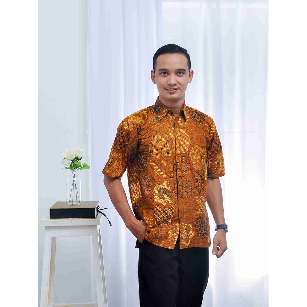 Batik Pria YIC Hem batik motif sidomukti Baju Murah MS