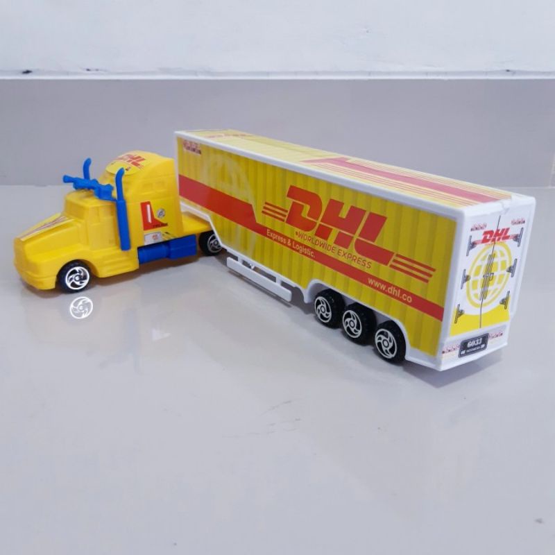 Mainan Truk Kontainer Ekspedisi - Miniatur Mobil Box JNE J&amp;T DHL Anak