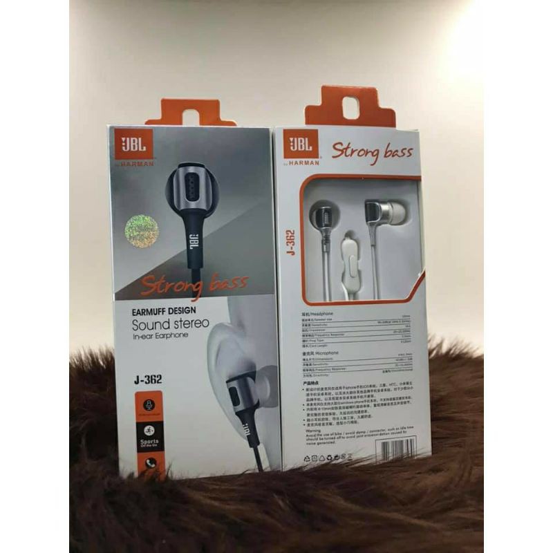 Earphone JBL 362 stereo bass music telfon headset mic