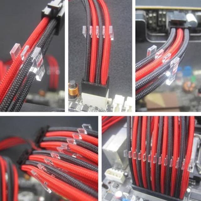 6 Pin Transparan Sisir Kabel Psu Cable Comb Sleeved