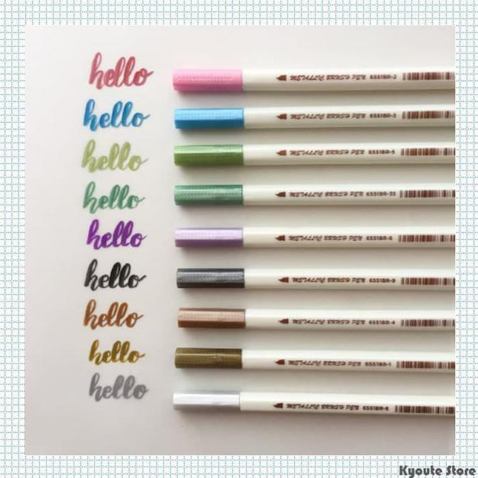 

TERMURAH STA Metallic Pen Brush Pen Marker 10 Warna Set Murah Berkualitas