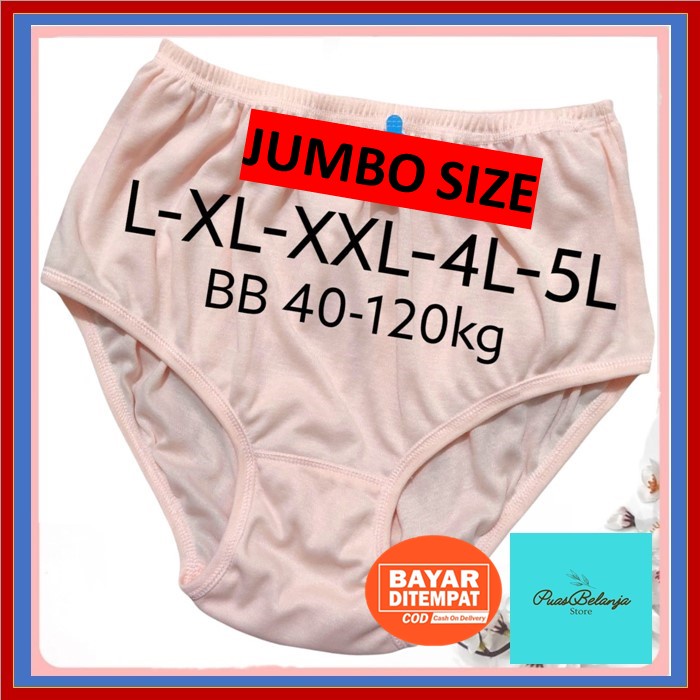 Celana Dalam Wanita Jumbo 5L 4L 3L XL CD Big Size Ibu Hamil CD Wanita Katun Elastis Jumbo