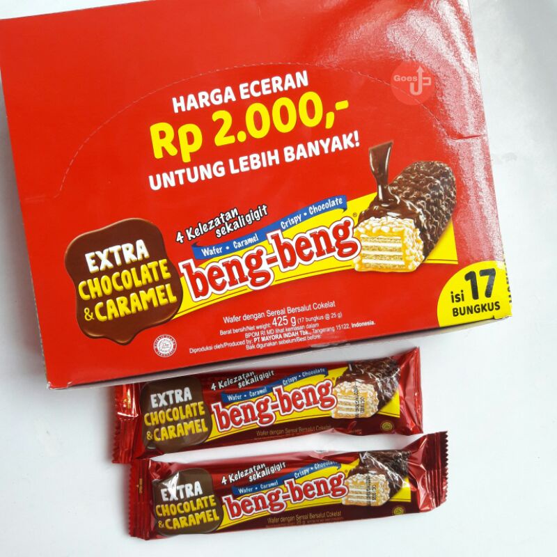 

Beng Beng Wafer Cokelat / Caramel Crispy Chocolate 25 g Ecer Satuan