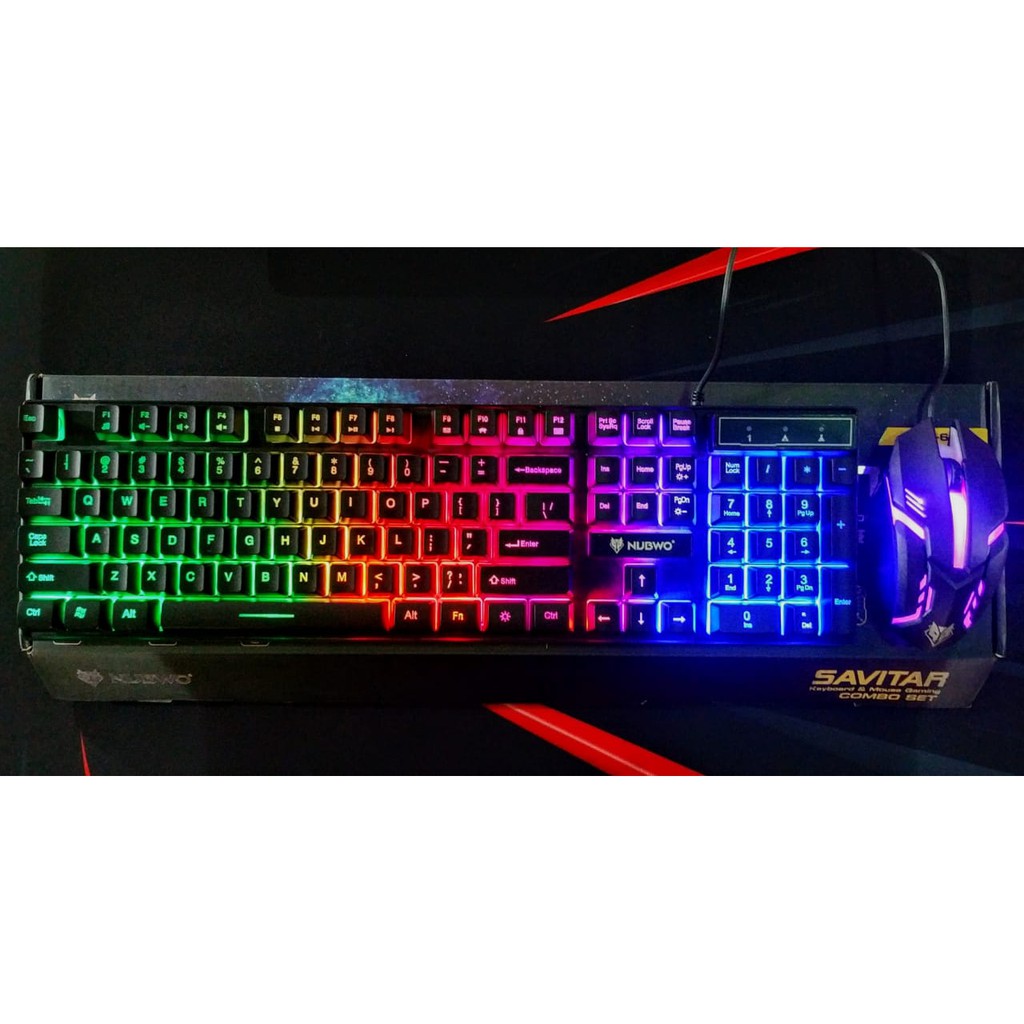 Paket Keyboard Mouse Gaming NUBWO Savitar NKM-623 RGB