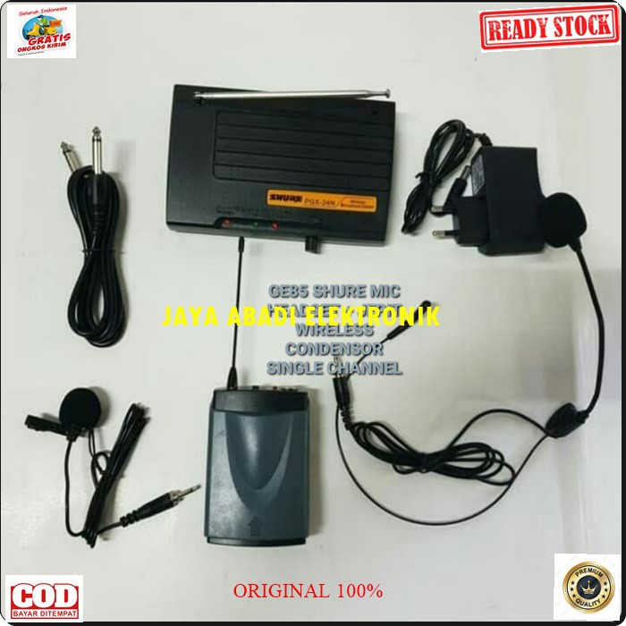 G85 SHURE MIC WIRELESS SYSTEM SINGLE HEADSET BANDO KLIP ON KANCING KERAH MIK WIRELESS MIKROPHONE PROFESIONAL PRO KARAOKE AUDIO SOUND VOKAL PANGGUNG DJ STUDIO JEPIT BAJU CONDENSOR SENSITIF AUX BISA SEGALA JENIS AUDIO SUARA JERNIIH JARAK PAKAI 20-40 METER