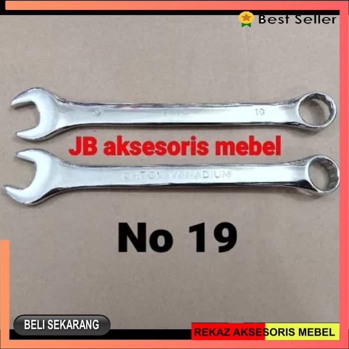 KUNCI RING PAS 19 mm CHROME VANADIUM MERK TMS