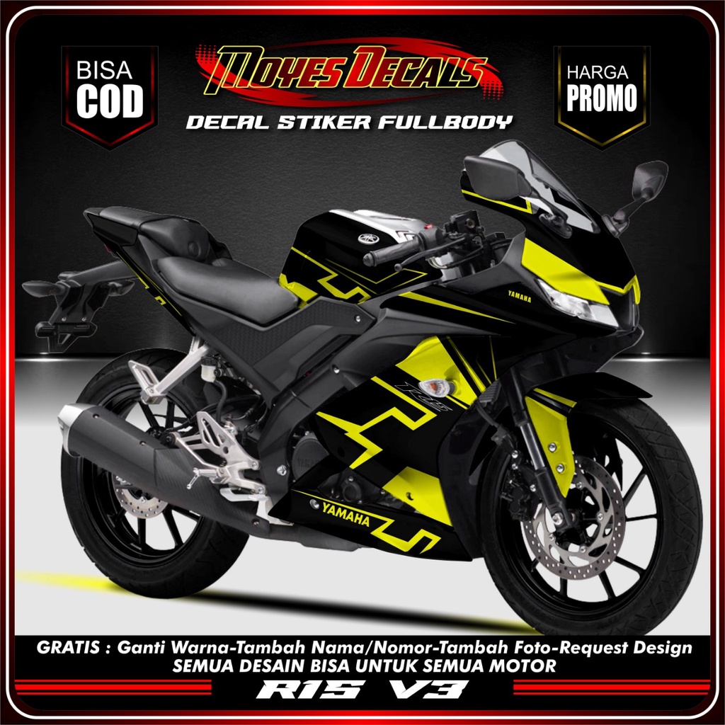 Sticker Striping Decal Yamaha R15 V3/V2, Sticker Decal R15 V3/V2, Sticker R15 , striping R15 Motif C
