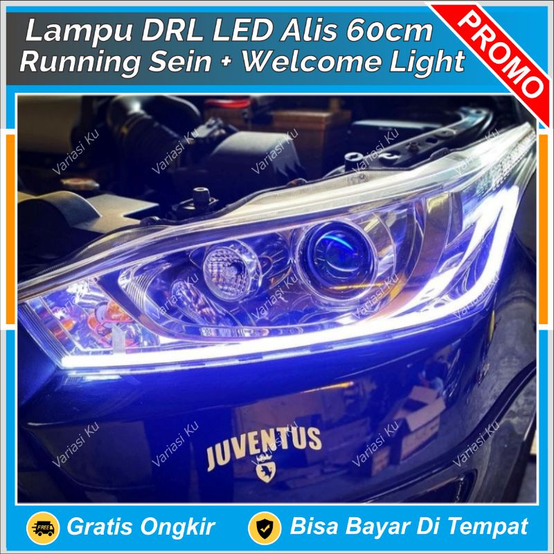 LAMPU ALIS RUNNING SEIN MOBIL MOTOR WELCOME LIGHT 60 30 CM 2 MODE WARNA SLIM TIPIS PIPIH VARIO NMAX 