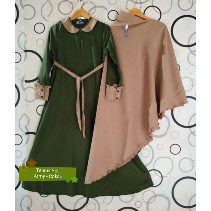 Set gamis Itycrep busui khimar jumbo, gamis maxmara