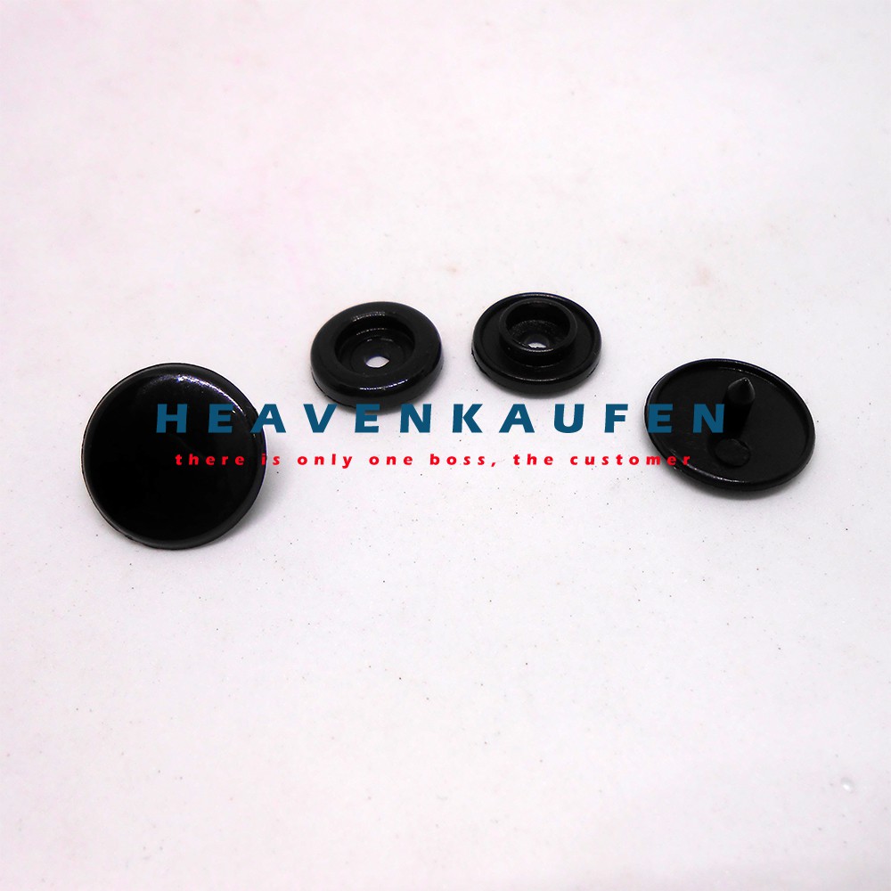 Kancing Knop Plastik Hitam (Kancing Jaket Plastik)