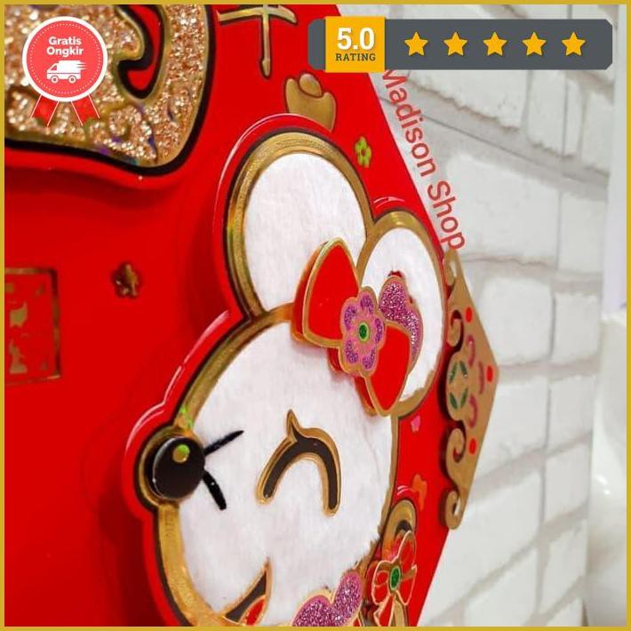 

Hiasan Imlek/Angpao Imlek 9818 Stiker Kaca Beludru Babi 2019 Dekorasi Exclusive