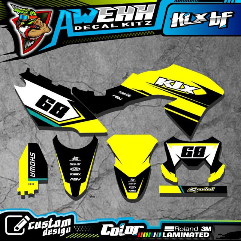 DECAL KLX BF 150 KLX BF KLX LAMA DTRACKER KUNING