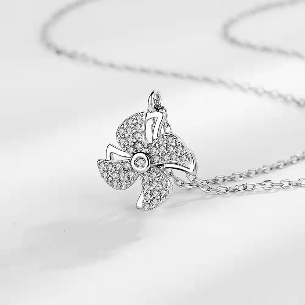 Kalung Rantai Liontin Kipas Angin Putar Lapis Emas Untuk Wanita