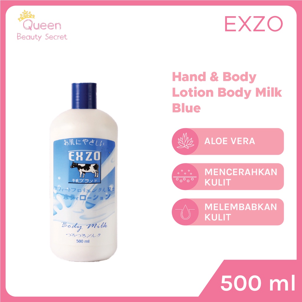 EXZO Body Milk Red & Blue 500 ml (100% Original / BPOM / Halal) Hand & Body Lotion