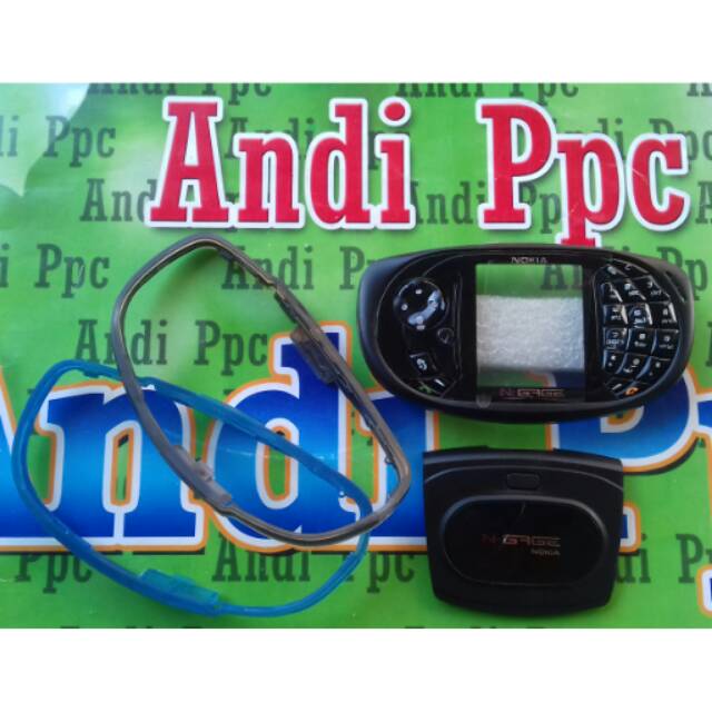 Casing Nokia N-GAGE QD Ngage qd Full Black Dan Karet tengah