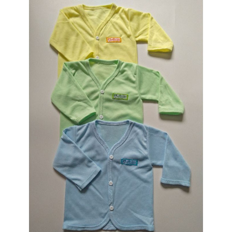 baju bayi bis polos Tangan panjang 3 pcs