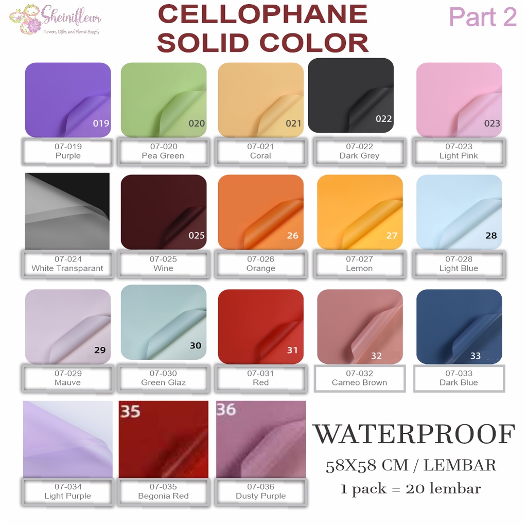 

Flower Wrapping Paper Full Color Cellophane Kertas Buket Bunga Warna Solid – Ecer (Part 2 of 2)