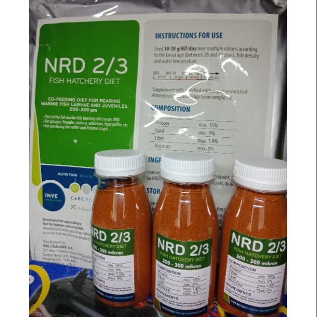 

Pelet ikan NRD 200-300 micron 2/3 repack 50gr original belgia